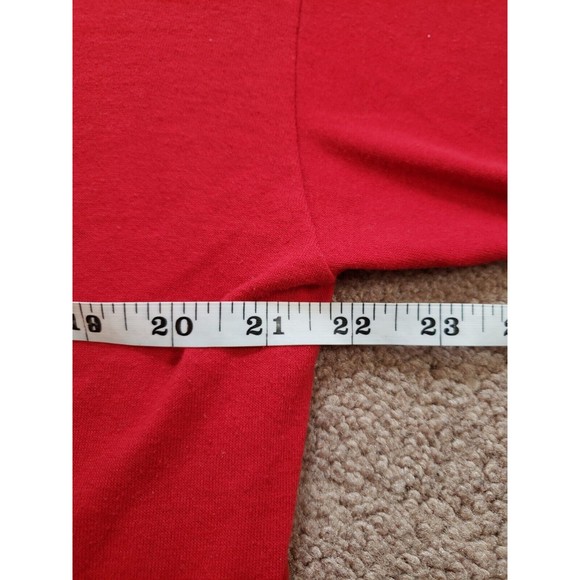 VTG 1987 Women's O/S French Quarter Single Stitch Jerzees T-Shirt Dress Red - Picture 6 of 7